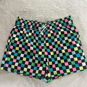 Colorful Checkered boys swim trunks